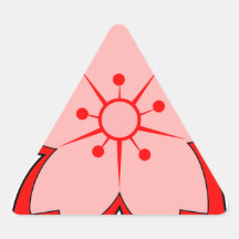 Fleurs de cerisier japonaises autocollants en triangle