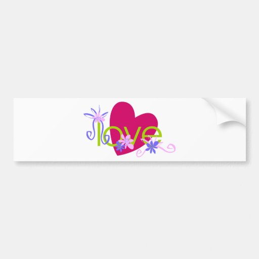 Fleurs de coeur d'amour adhésif pour voiture
