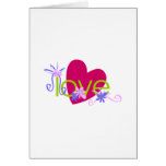 Fleurs de coeur d'amour cartes de vœux