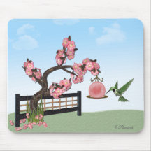 Fleurs de colibri tapis de souris
