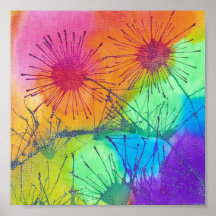 Fleurs de colline de lever de soleil affiches