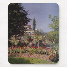 Fleurs de jardin par Claude Monet Tapis De Souris