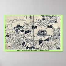Fleurs de pivoine par Tachibana, Yasukuni Ukiyoe Posters