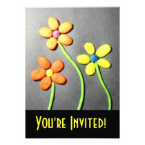 Fleurs de Playdough de la partie de l'enfant d'amu invitations