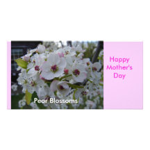 Fleurs de poire, carte heureuse du jour de mère cartes avec photo