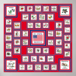 FLEURS D'ÉTAT DES ETATS-UNIS 50 RED/560 POSTERS