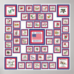 FLEURS D'ÉTAT DES ETATS-UNIS 50 WHITE/559 POSTERS