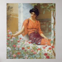Fleurs d'été par John William Godward Affiche