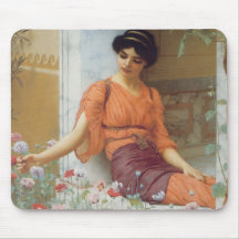 Fleurs d'été par John William Godward Tapis De Souris