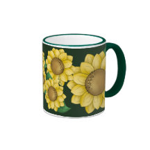 Fleurs ensoleillées tasse