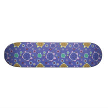 Fleurs et motif de tortue de coeurs skateboards personnalisés