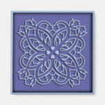 Fleurs et ornement de bleu de coeurs magnets