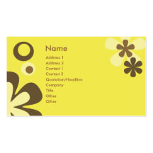 Fleurs et points jaunes cartes de visite professionnelles