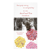 Fleurs jaunes rouge-rose de Merci épousant la phot Photocartes Personnalisées
