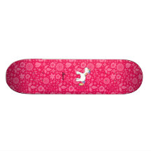 Fleurs nommées personnalisées de rose de licorne d skateboard