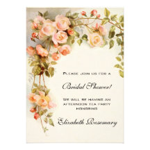 Fleurs nuptiales vintages de roses d'antiquité de  invitations