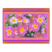 Fleurs roses cartes postales