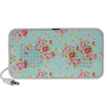 Fleurs roses chics minables bleues de roses florau haut-parleur de voyage