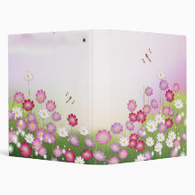 Fleurs roses mignonnes, libellules