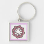 Fleurs roses porte-clefs