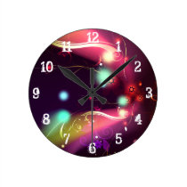 Fleurs rougeoyantes et Flourishes : Horloge murale horloges murales