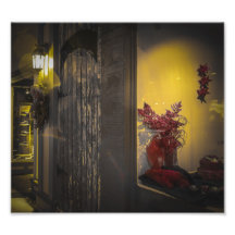 Fleurs rouges et lumière jaune art photographique