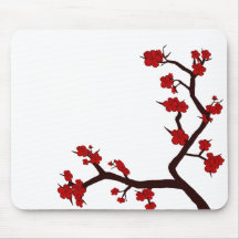 Fleurs rouges lumineuses tapis de souris