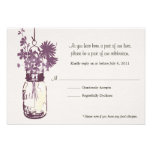 Fleurs sauvages de carte de RSVP et pot de maçon Invitations