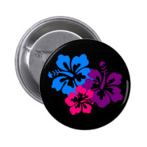 Fleurs tropicales de ketmie dans des couleurs lumi boutons publicitaires