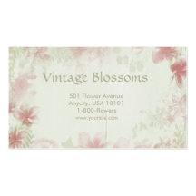 Fleurs vintages carte de visite