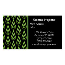 Flickering Flames Business Card, Lime Green