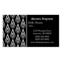 Flickering Flames Business Card, Metallic Grey