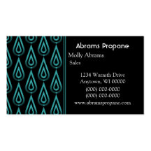 Flickering Flames Business Card, Teal