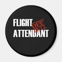 FLIGHT ATTENDANT DARK FRIDGE MAGNET