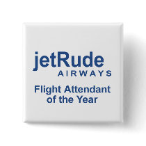Flight Attendant of the Year Buttons