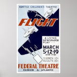 Flight Newspaper Play 1940 WPA Print
