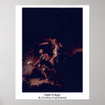 Flight To Egypt By Christian Ernst Dietrich Print