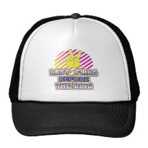 fling ring peace bachelorette wedding bridal mesh hat