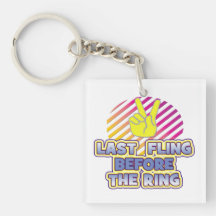 fling ring peace bachelorette wedding bridal keychain