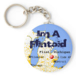 Flintoid Flint Michigan Map Key Chain