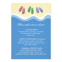 Flip Flop Beach Dinner Selection Card