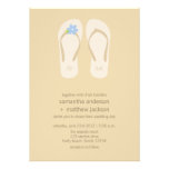 Flip Flop Beach Wedding Invitations -Blue Flower