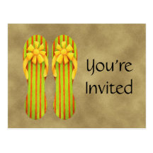 Flip Flop Citrus Invitation Postcard