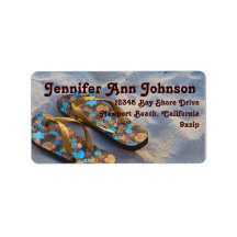 Flip Flop Sandals Tropical Beach Custom Address Label