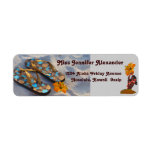 Flip Flop Sandals Tropical Beach Return Address Labels