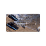 Flip Flop Sandals Wave on Beach Address Label