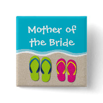 Flip Flop Wedding on the Beach Bridal Party Button