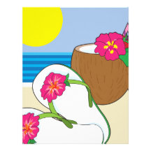 Flip Flops and Drink Custom Letterhead