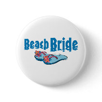 Flip Flops Beach Bride Pinback Button