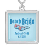 Flip Flops Beach Bride Personalized Necklace